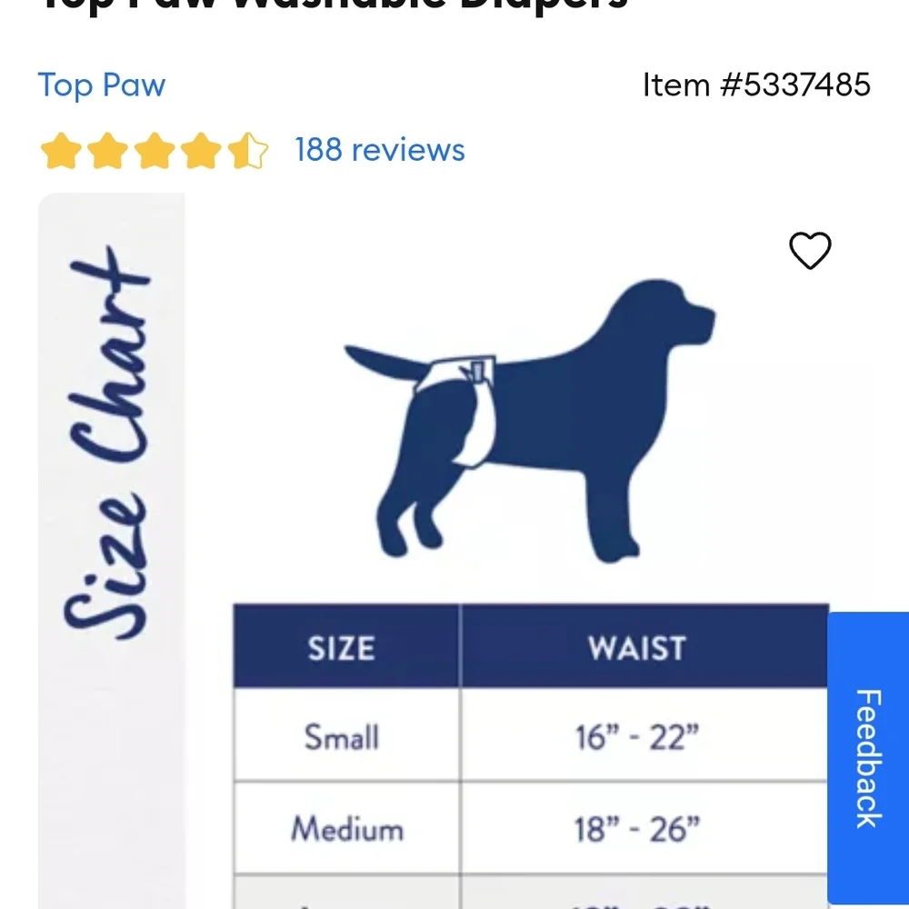 Doggie Diapers - New & Unused Washable Diapers